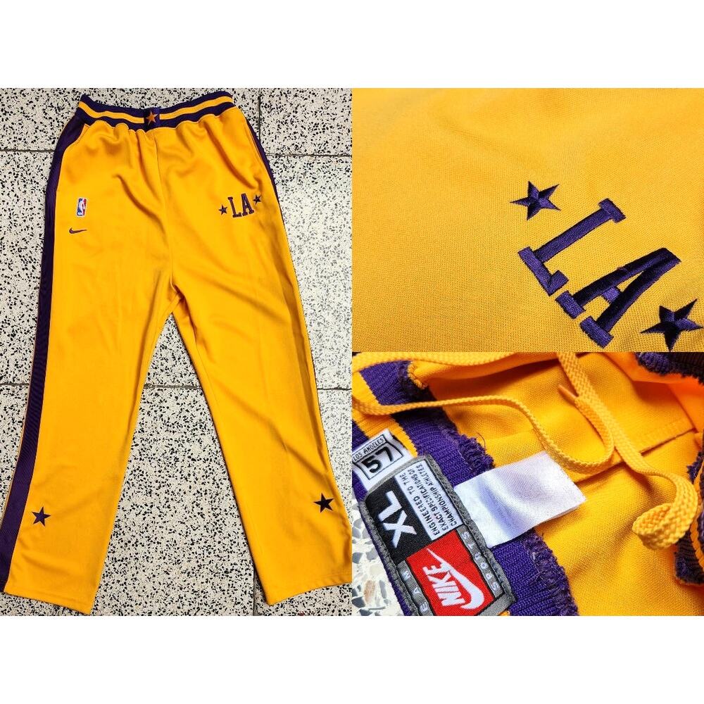 Los Angeles Lakers 2000s NIKE Rewind Pants warmup Swingman XL gold NBA vintage